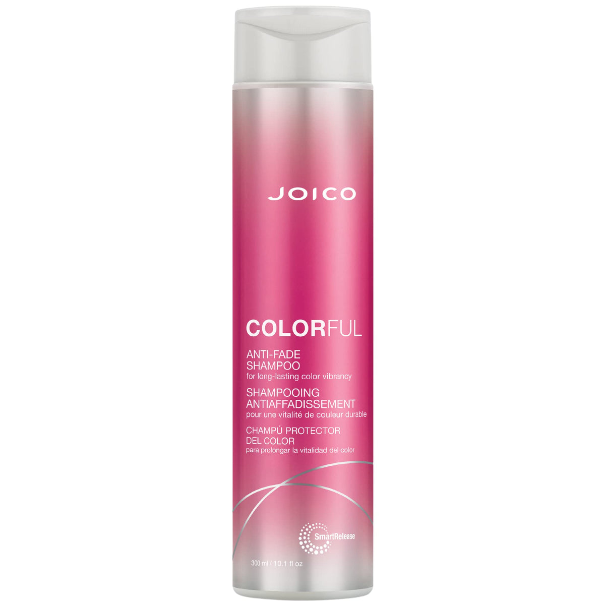 Joico Colorful Anti-Fade Shampoo: vertido suave desde la botella para iniciar el ritual de color
