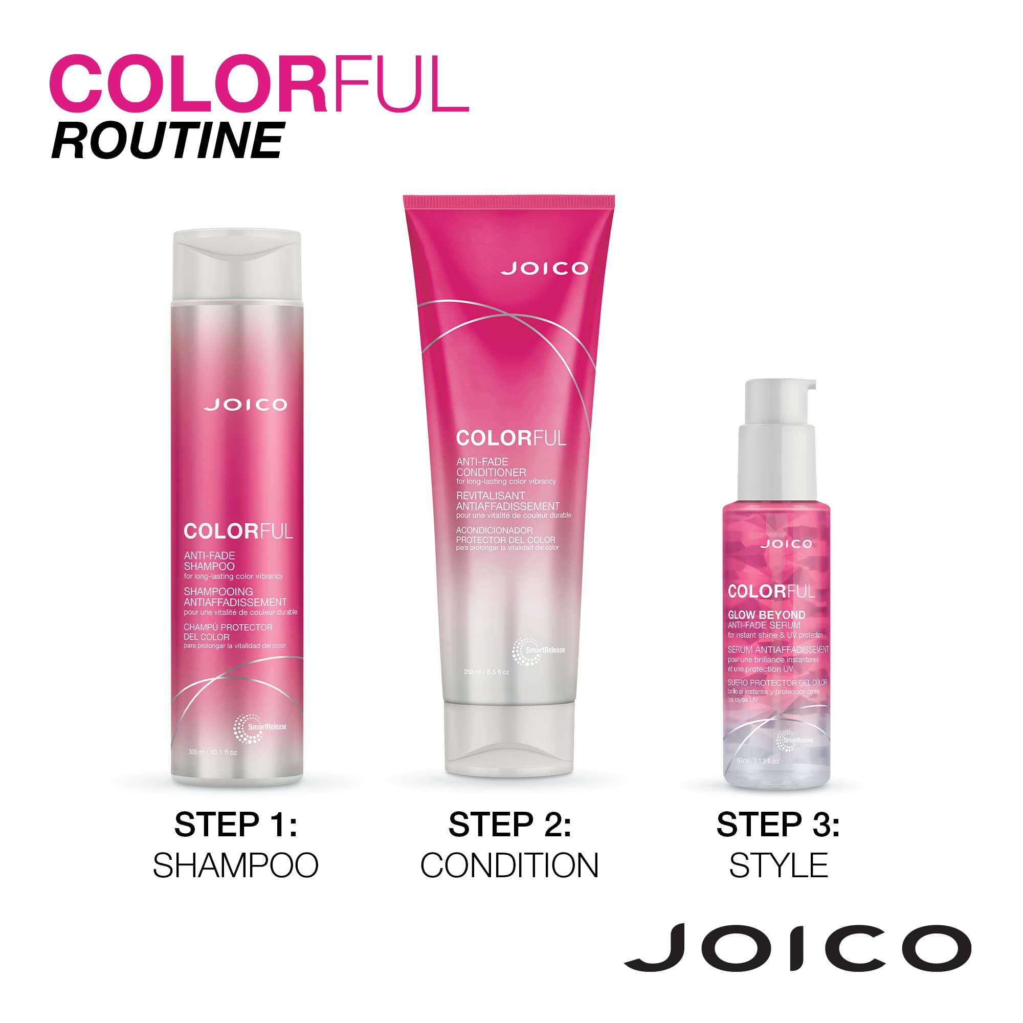 Joico Colorful Anti-Fade color protection after wash highlighting lasting vibrancy