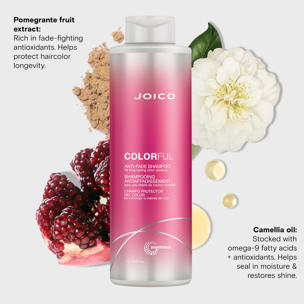 Color-treated hair after washing with Joico Colorful Anti-Fade Shampoo