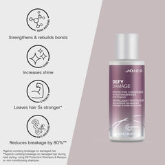 Aceite de moringa en Joico Defy Damage Condicionador aporta brillo y suavidad.