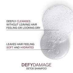 Joico Defy Damage Detox Shampoo vegan protein for hair strengthening.