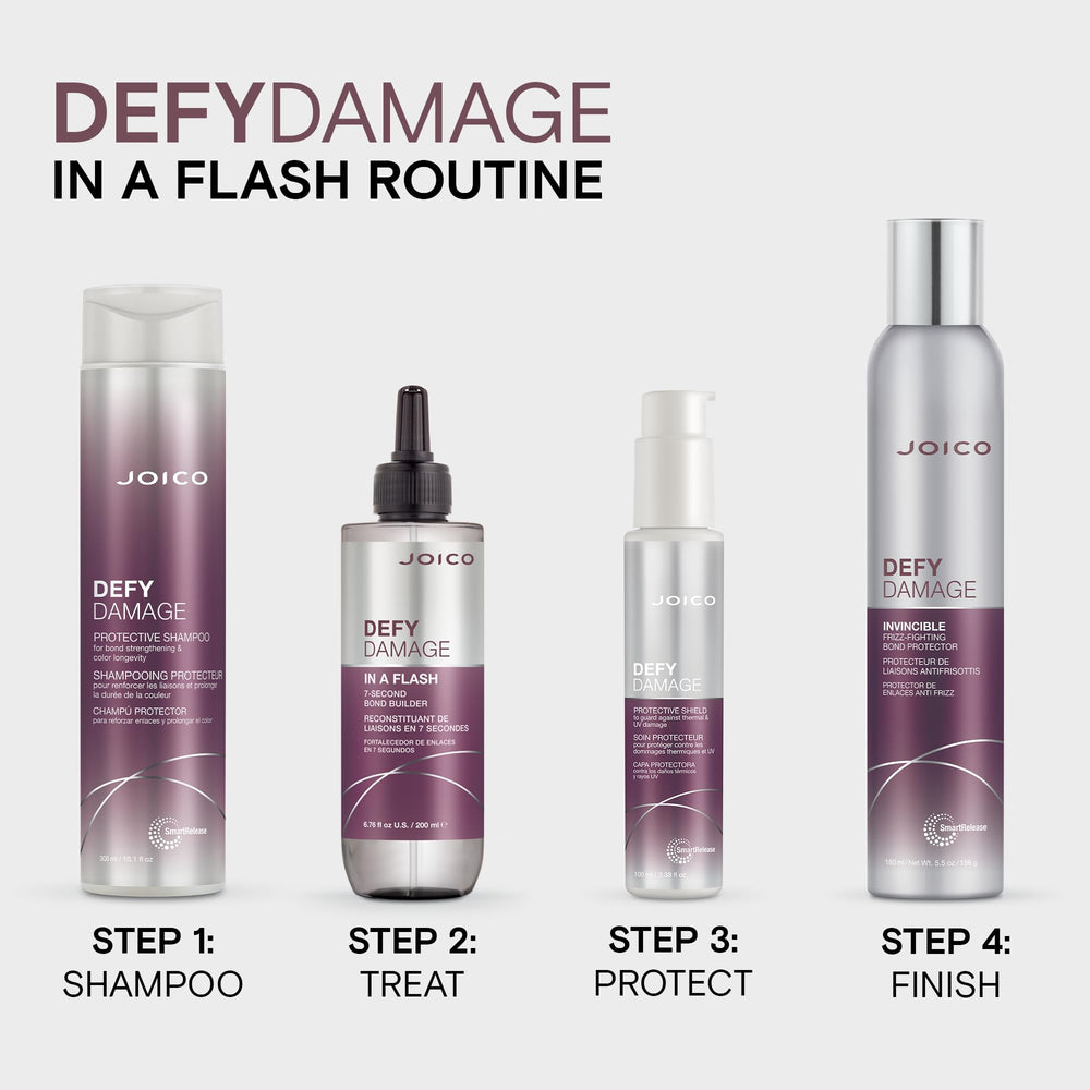 Finished Joico Defy Damage In A Flash hair with shine and softness.