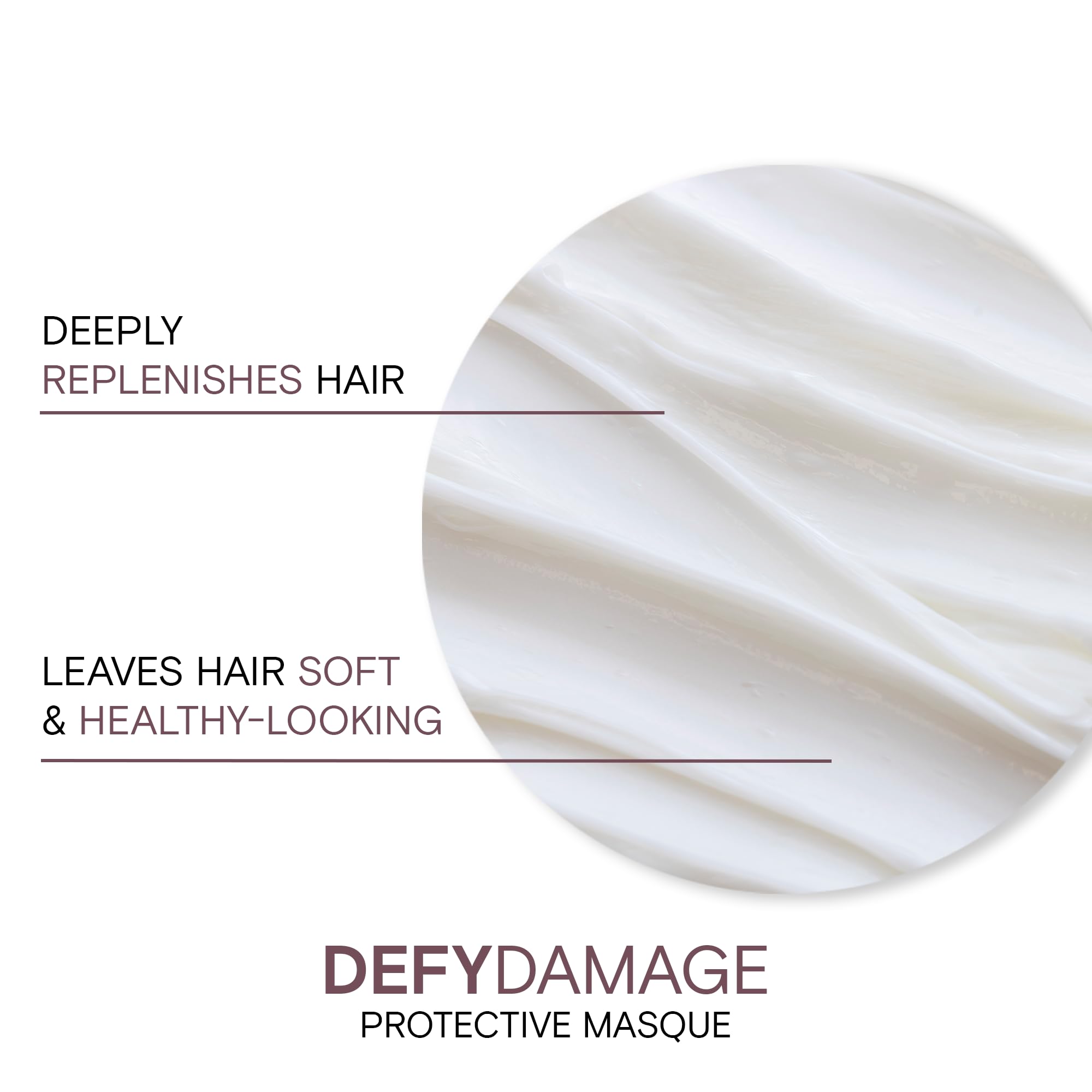 Joico Defy Damage Masque en cabello durante la aplicación ofrece distribución uniforme.