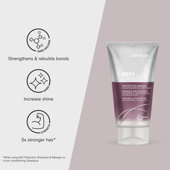 Joico Defy Damage Masque ingredients moringa seed oil highlighting nourishment.