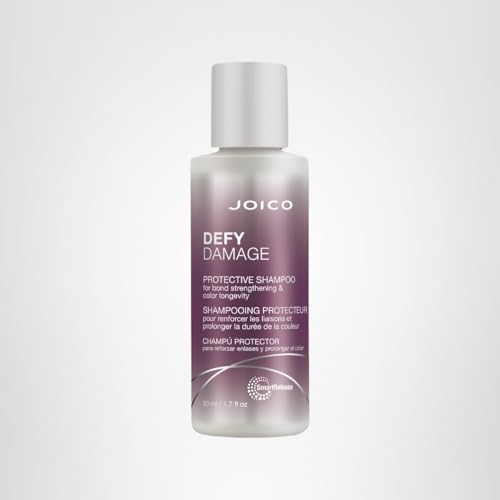 Joico Defy Damage Shampoo: envase compacto, ideal para viaje y belleza diaria.