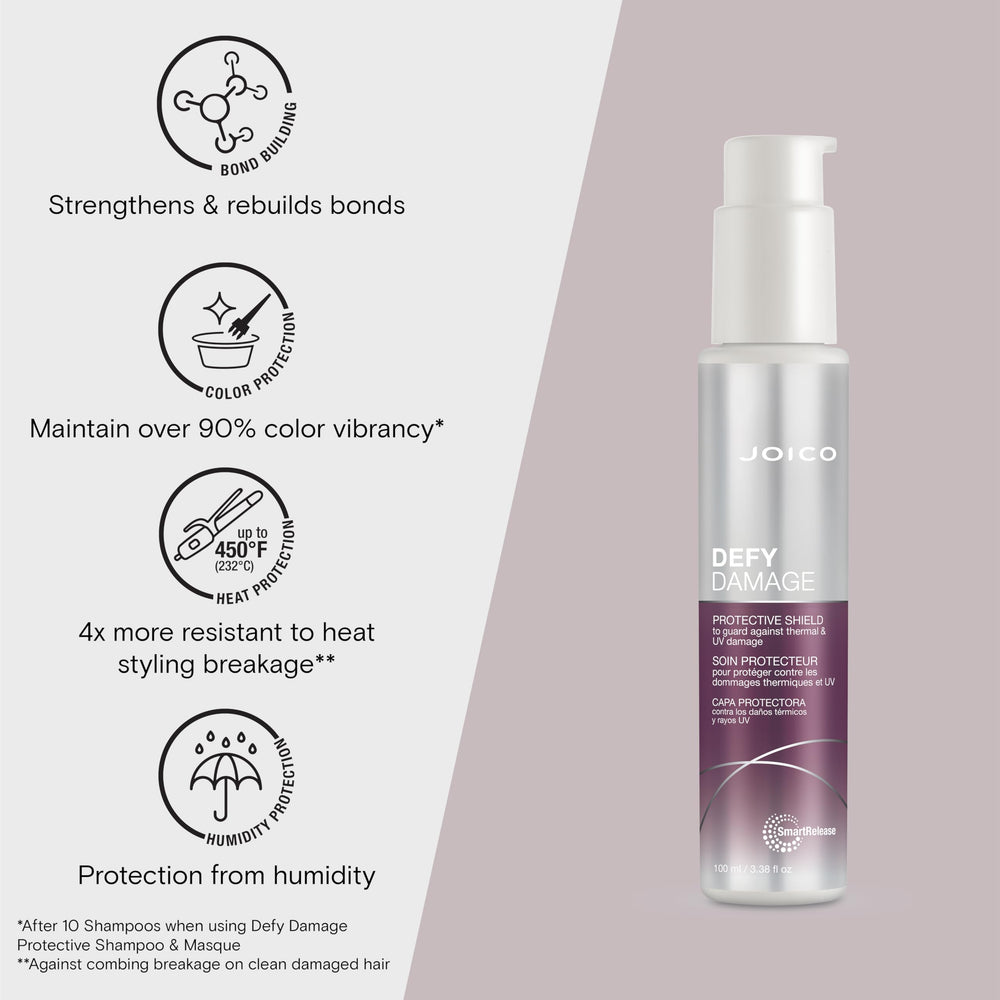 Joico Defy Damage Shield creamy swirl illustrating rich protection.