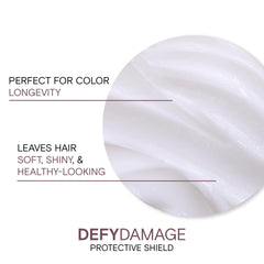Joico Defy Damage Shield hair shine closeup shows healthy-looking strands.