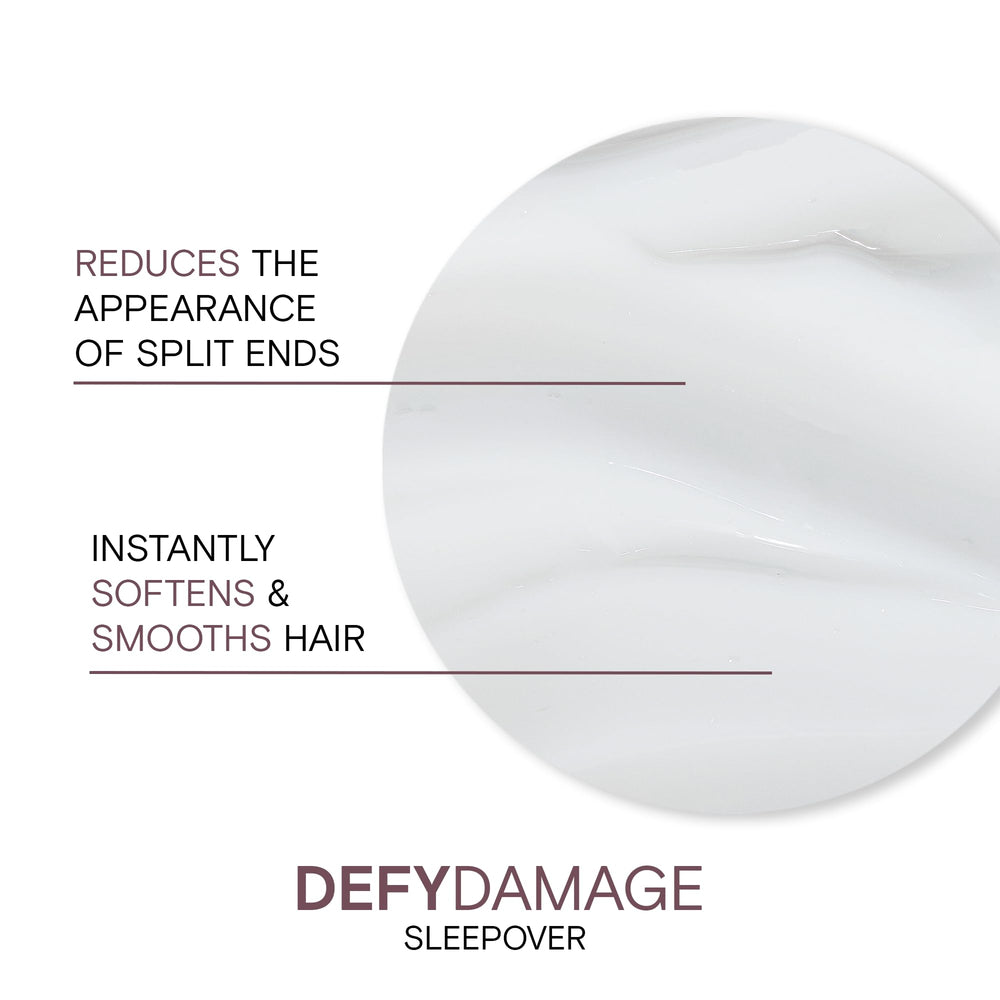 Joico Defy Damage Sleepover shine close-up highlights luminous, healthy-looking strands