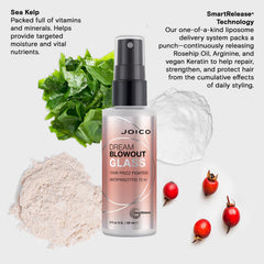 Joico Dream Blowout Glass algas-marinas reponen la humedad del cabello.