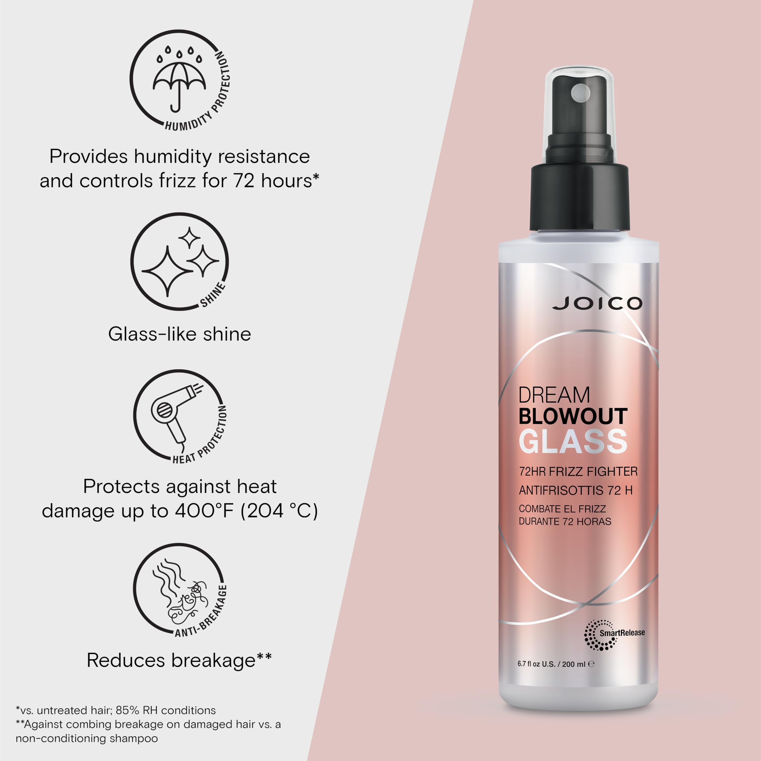 Finished blowout with glass-like shine using Joico Dream Blowout Glass.