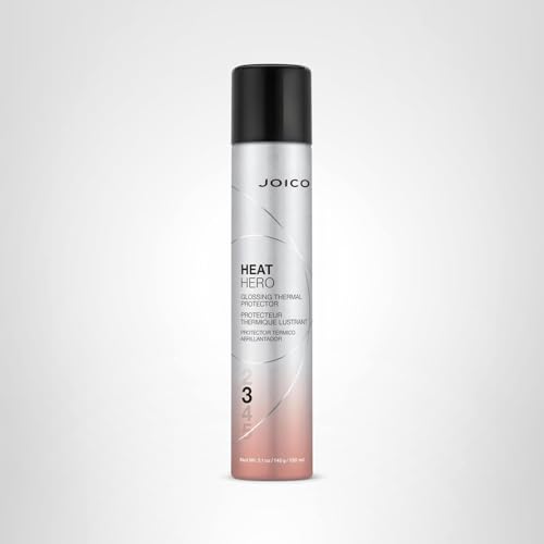 Joico Heat Hero glossing bottle in humidity-ready styling context.