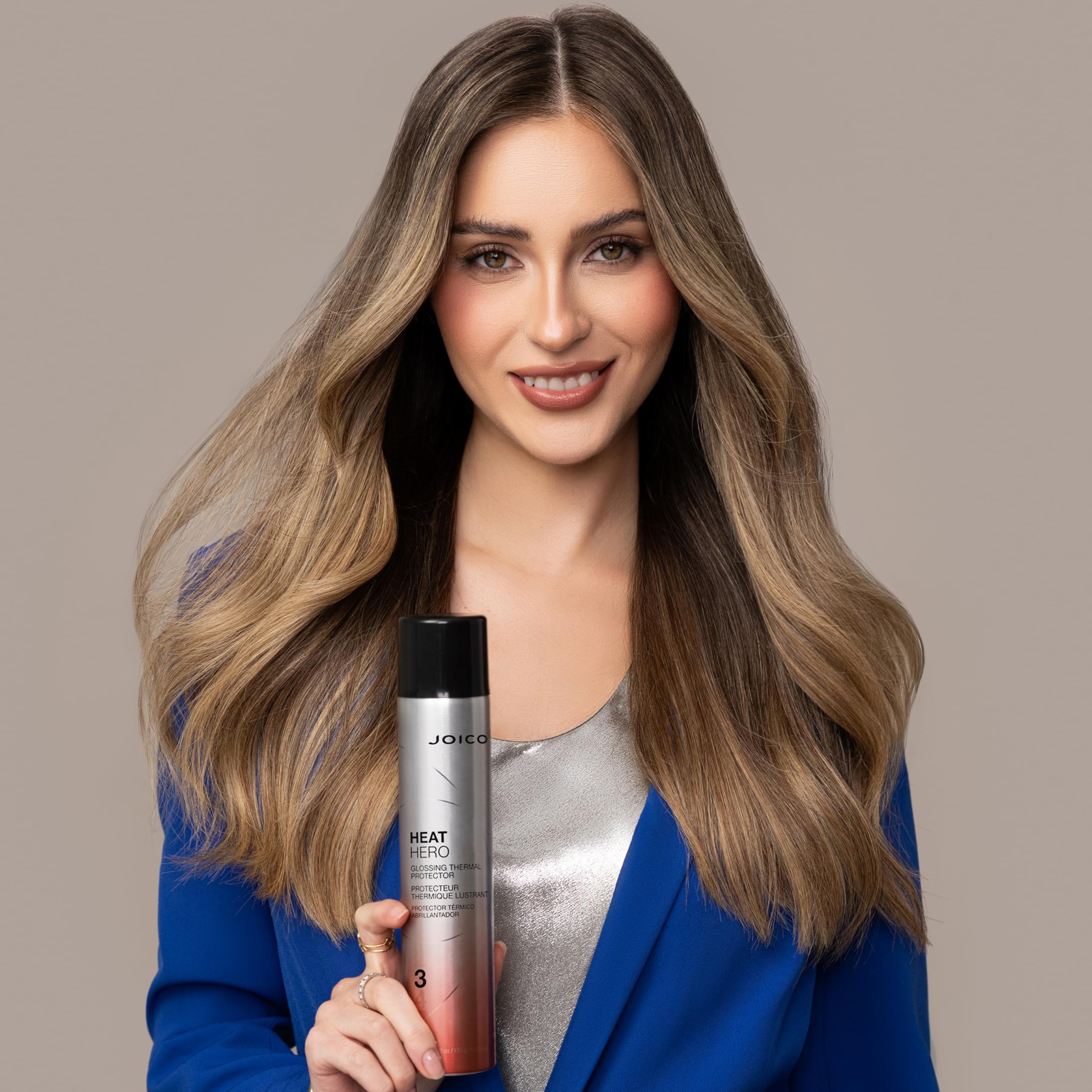 Joico Heat Hero glossing shield against pollution particles for healthier-looking hair.
