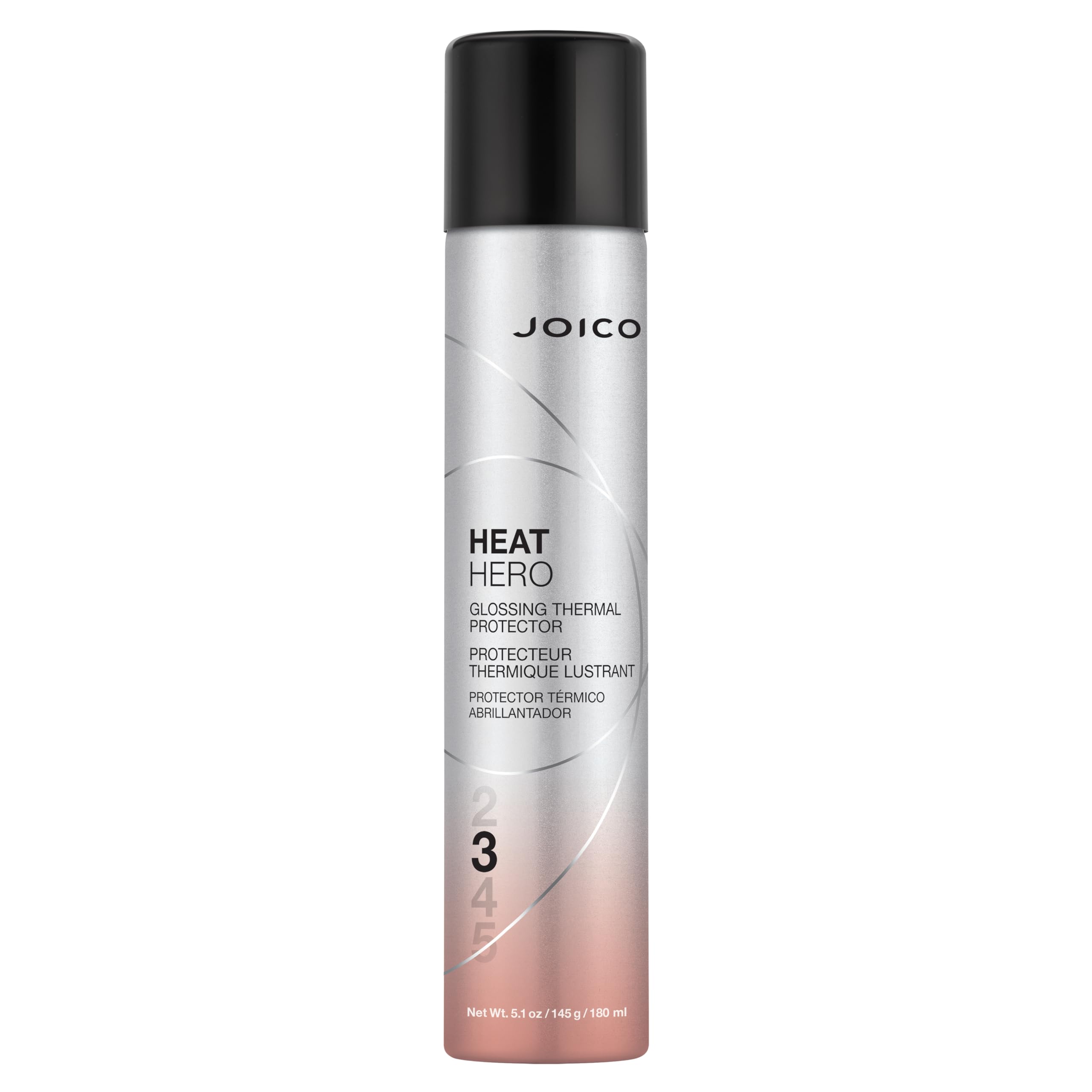 Joico Heat Hero glossing thermal protector bottle with spray for heat damage protection.