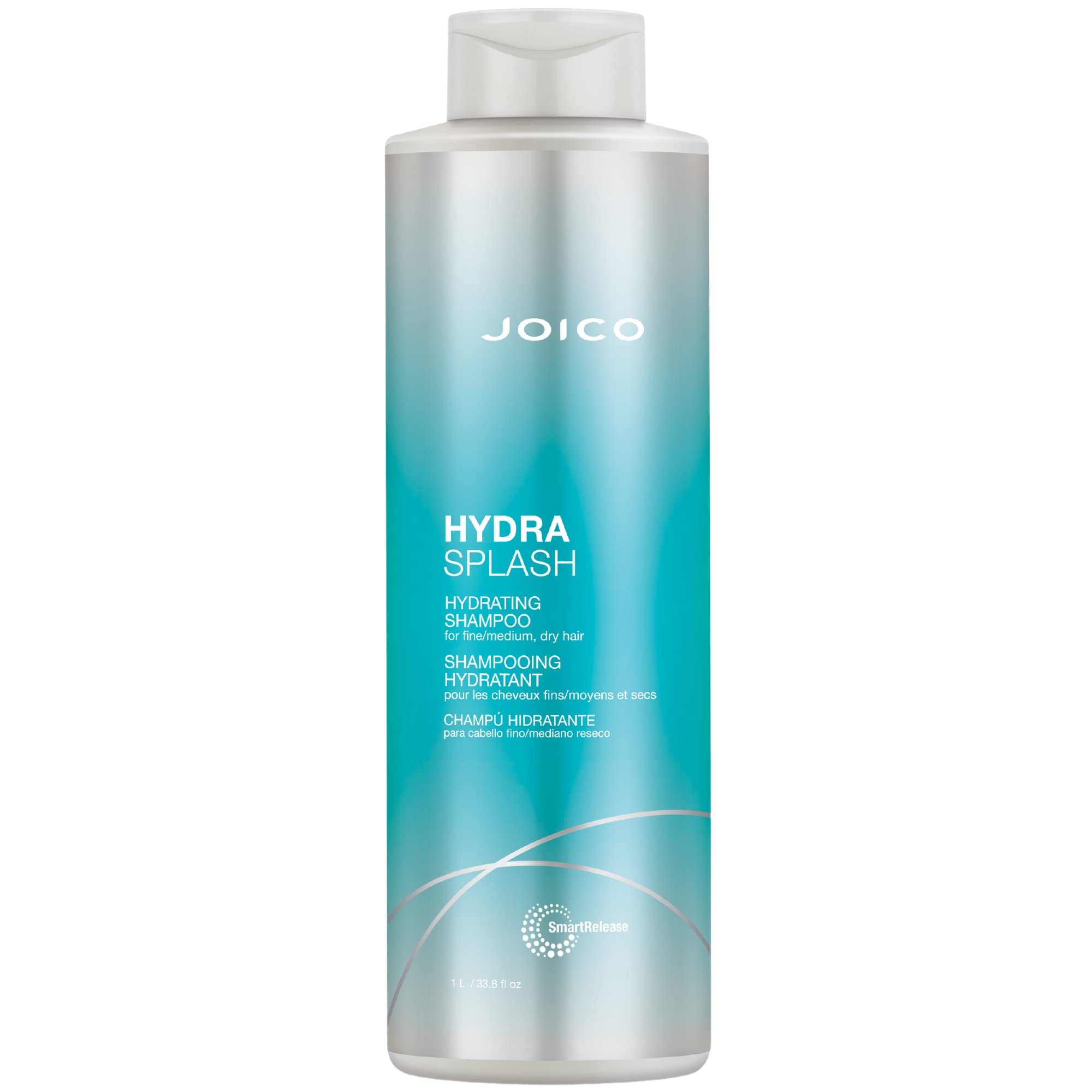Joico HydraSplash bottle splash showing hydration for soft, healthy-looking hair.