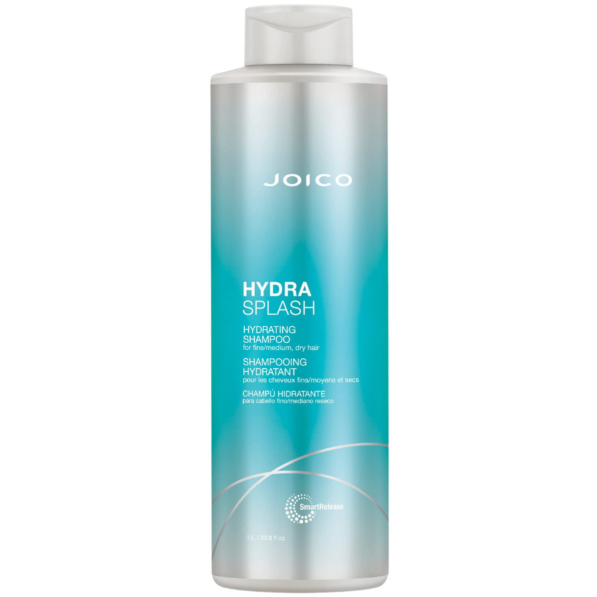 Joico HydraSplash bottle splash showing hydration for soft, healthy-looking hair.