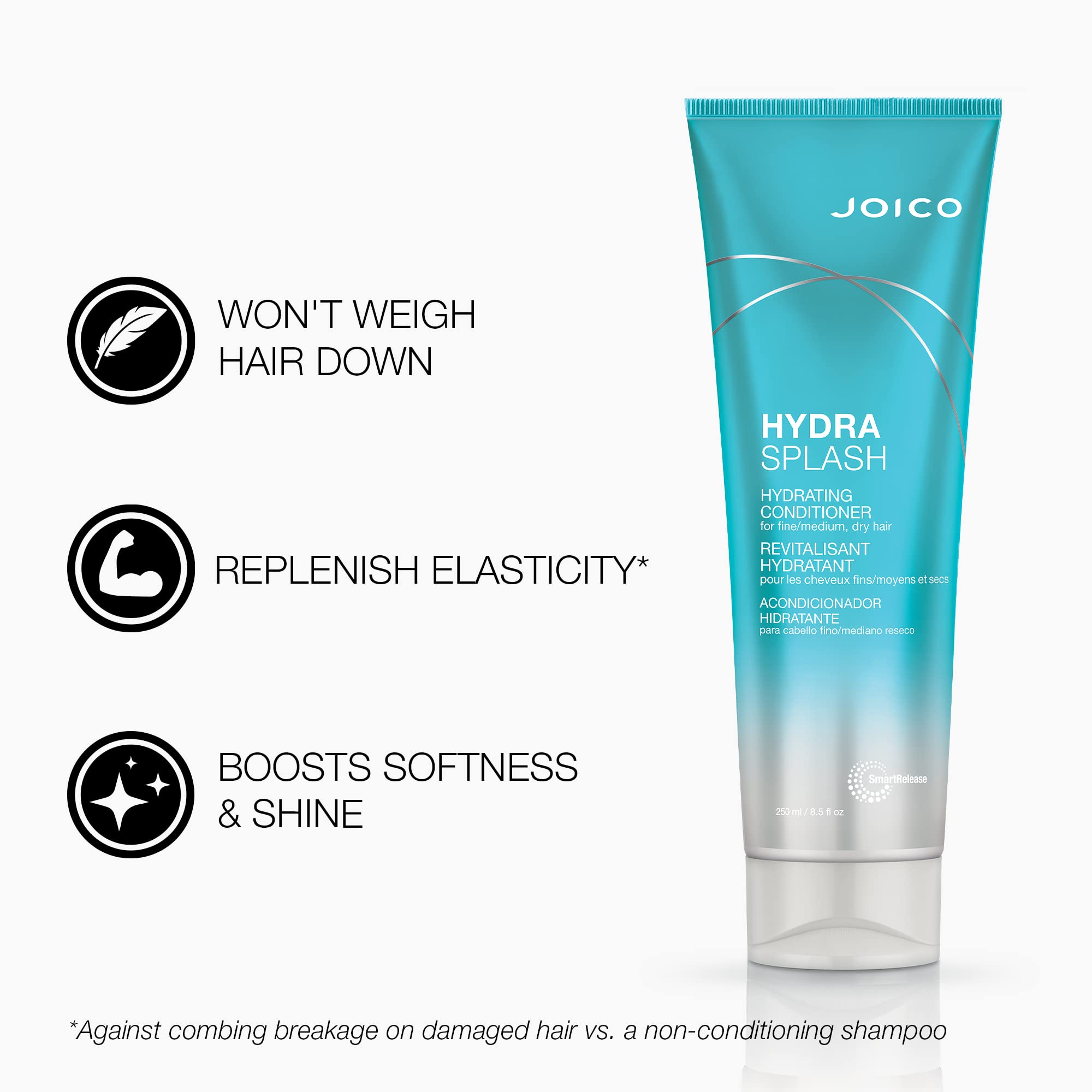 Joico Hydrasplash conditioner dispense close-up detangling super-fine hair