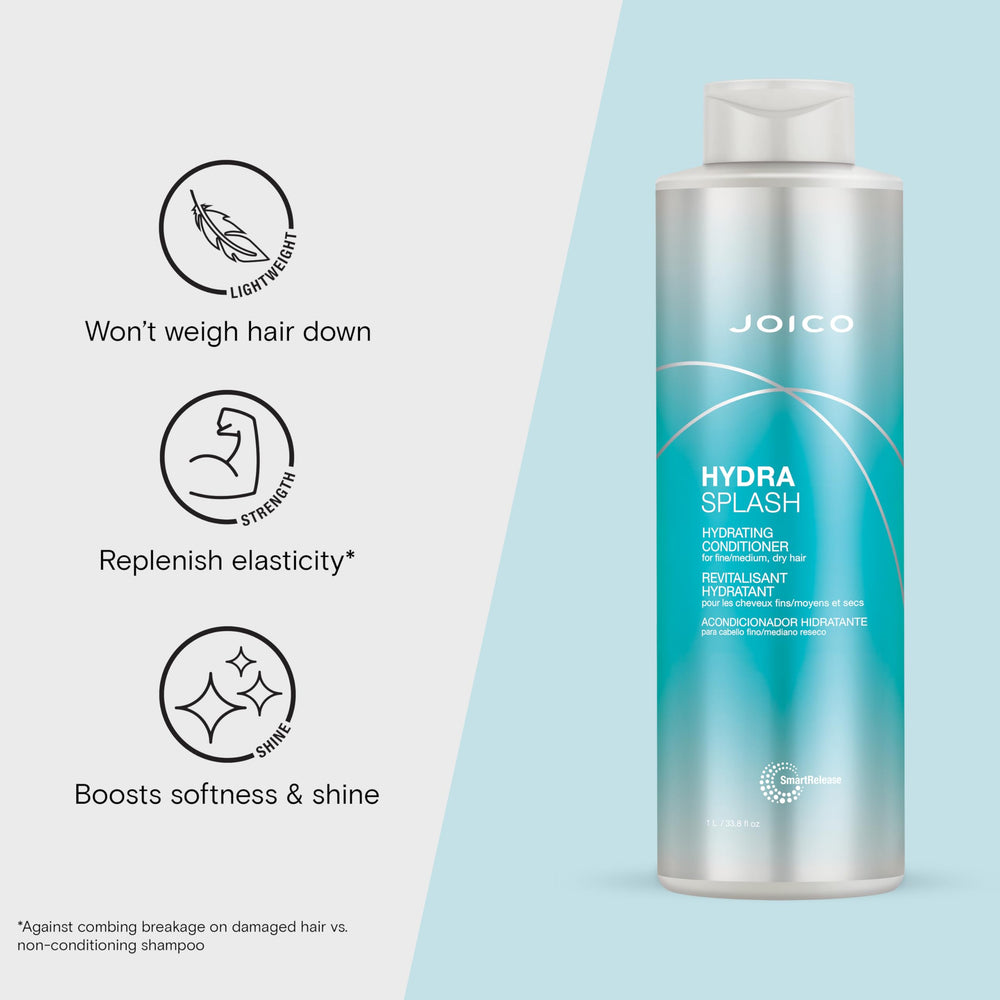 Joico HydraSplash detangling performance on hair strands with a gentle glide