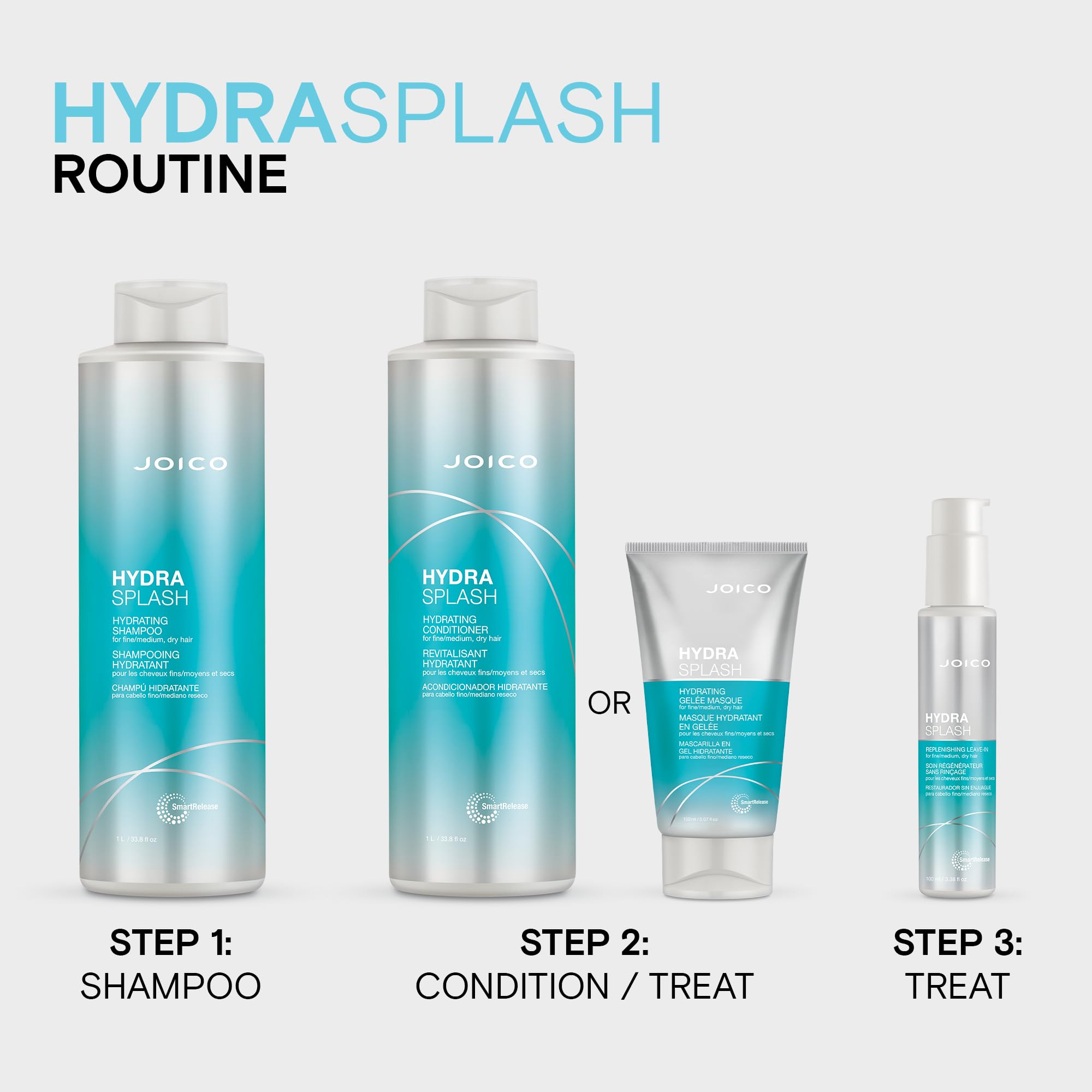 Joico HydraSplash hair soft finish after wash for comfortable daily wear.