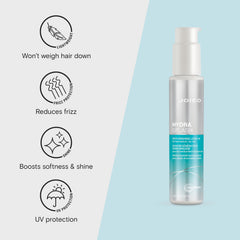 Joico HydraSplash leave-in application shows lightweight hydration for fine hair
