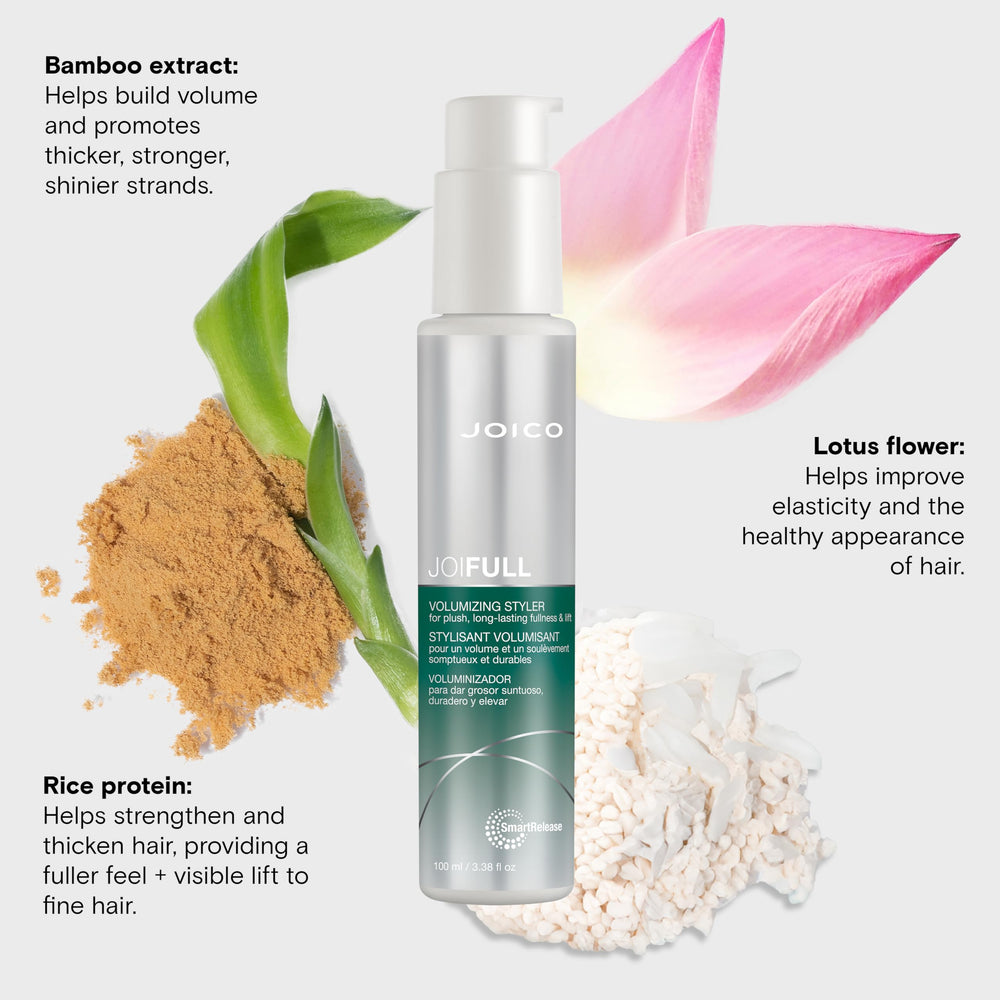 Joico JoiFULL gelee-formula shaping shows molding power for voluminous looks.