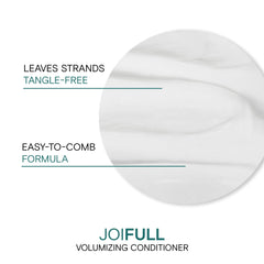 Joico JoiFULL ingredients label highlighting Rice Protein for strength.