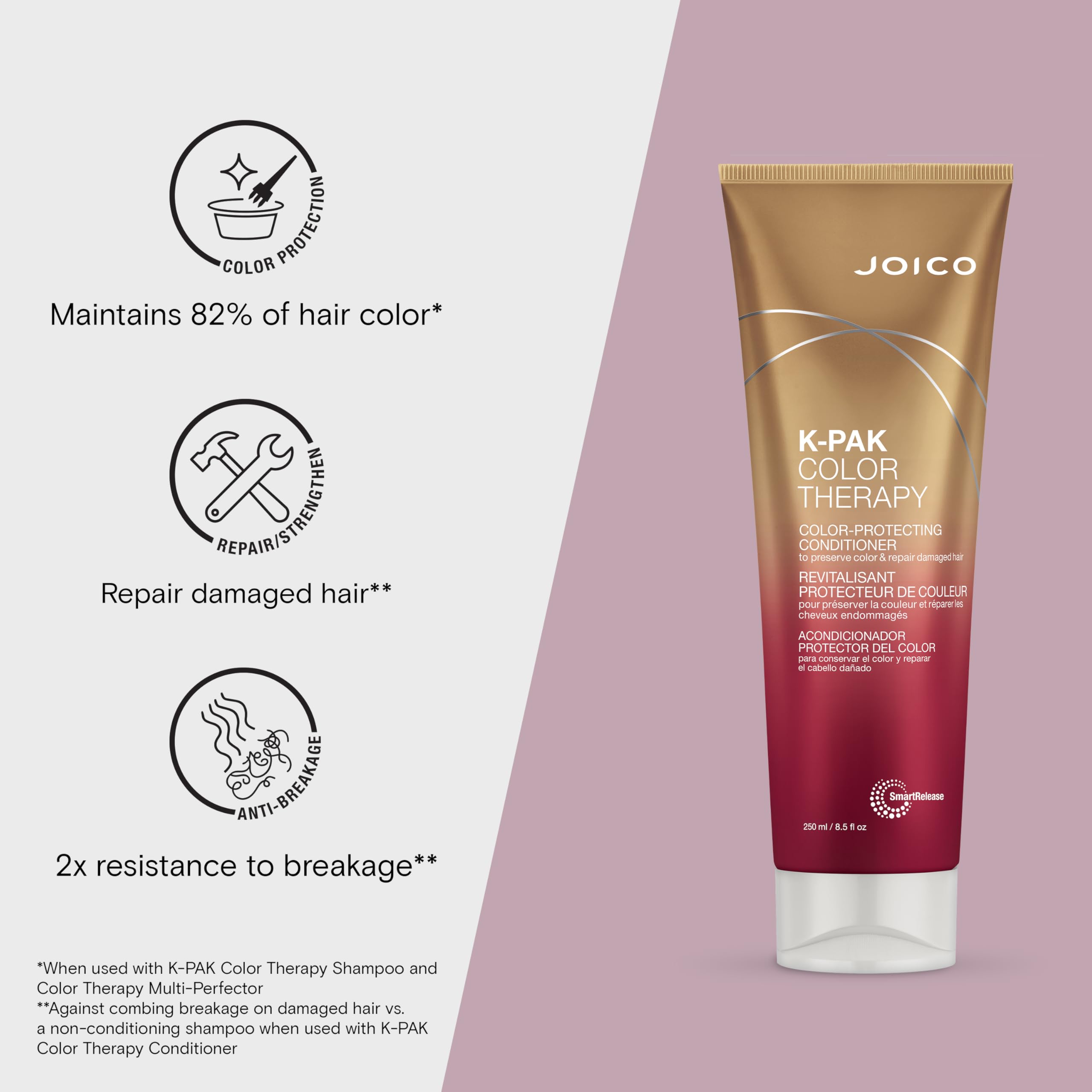 Application scene with Joico K-PAK Color Therapy Conditioner for smooth hair