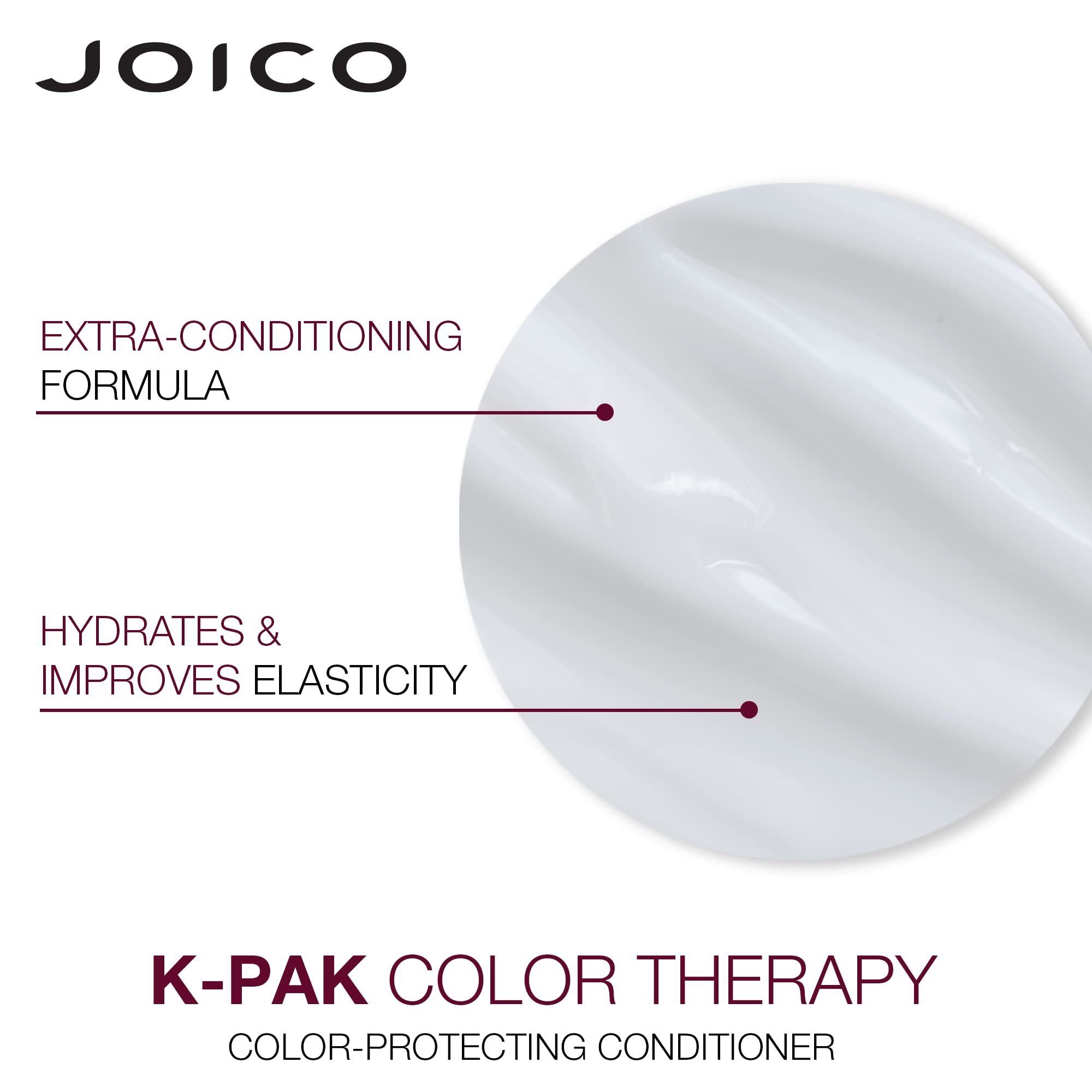 Detangling-action shot featuring Joico K-Pak Color Therapy for smoother wet and dry combing.