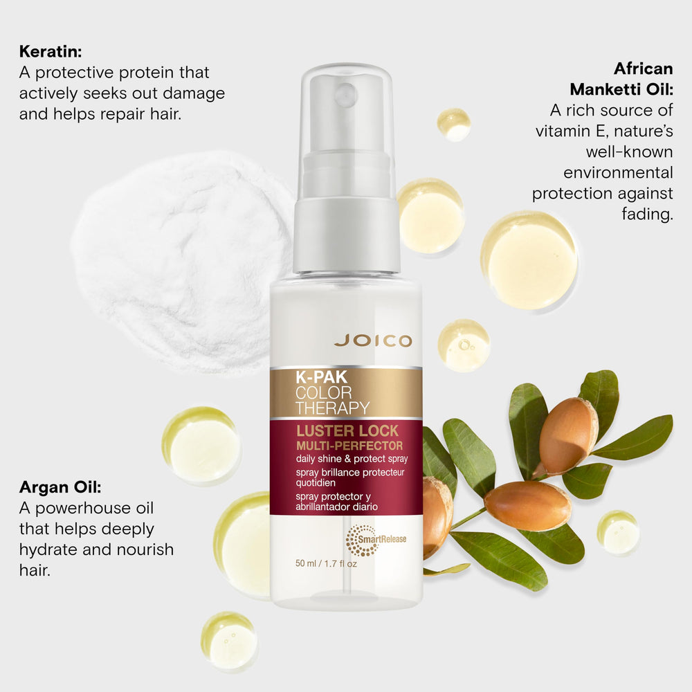 Joico K-PAK Color Therapy Spray, control-frizz, alisa y mantiene estilo duradero.
