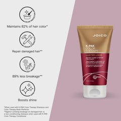 Iconos de keratina y argán en Joico Luster Lock para fortaleza y nutrición