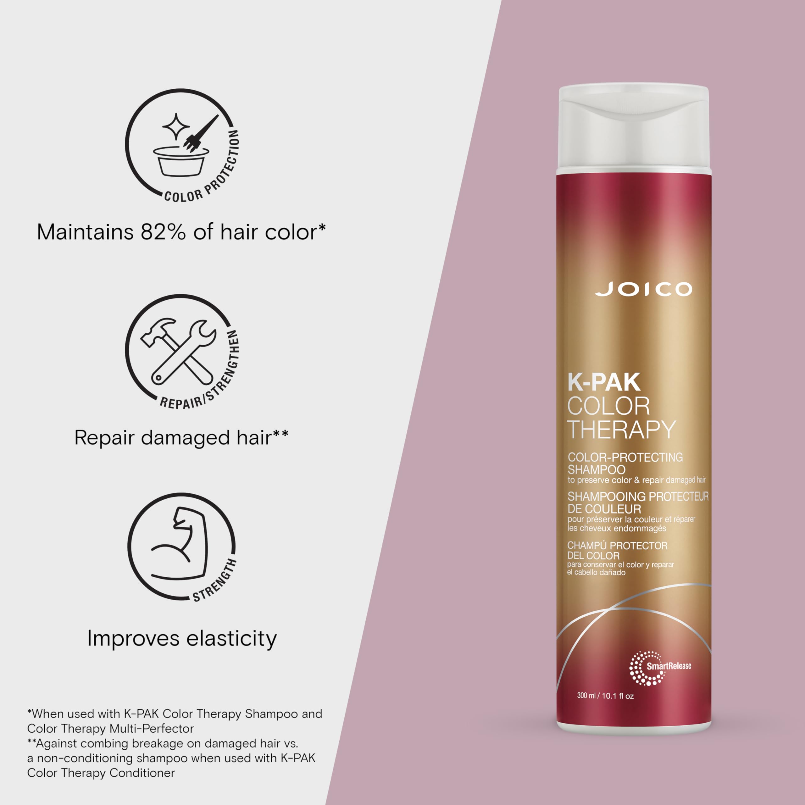 Joico K-PAK Color Therapy shampoo with argan oil for deep hydration and shine