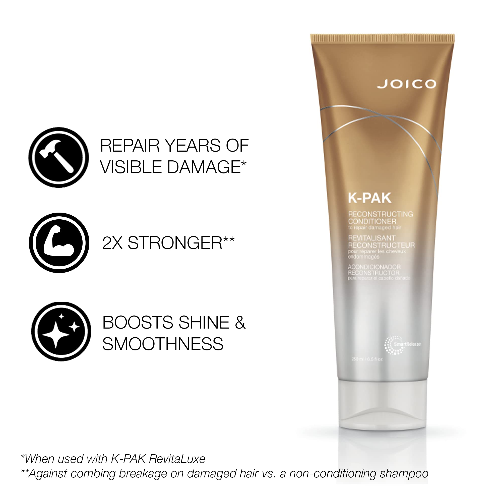 Joico K-Pak Daily Conditioner bottle dispensing, ready to nourish.