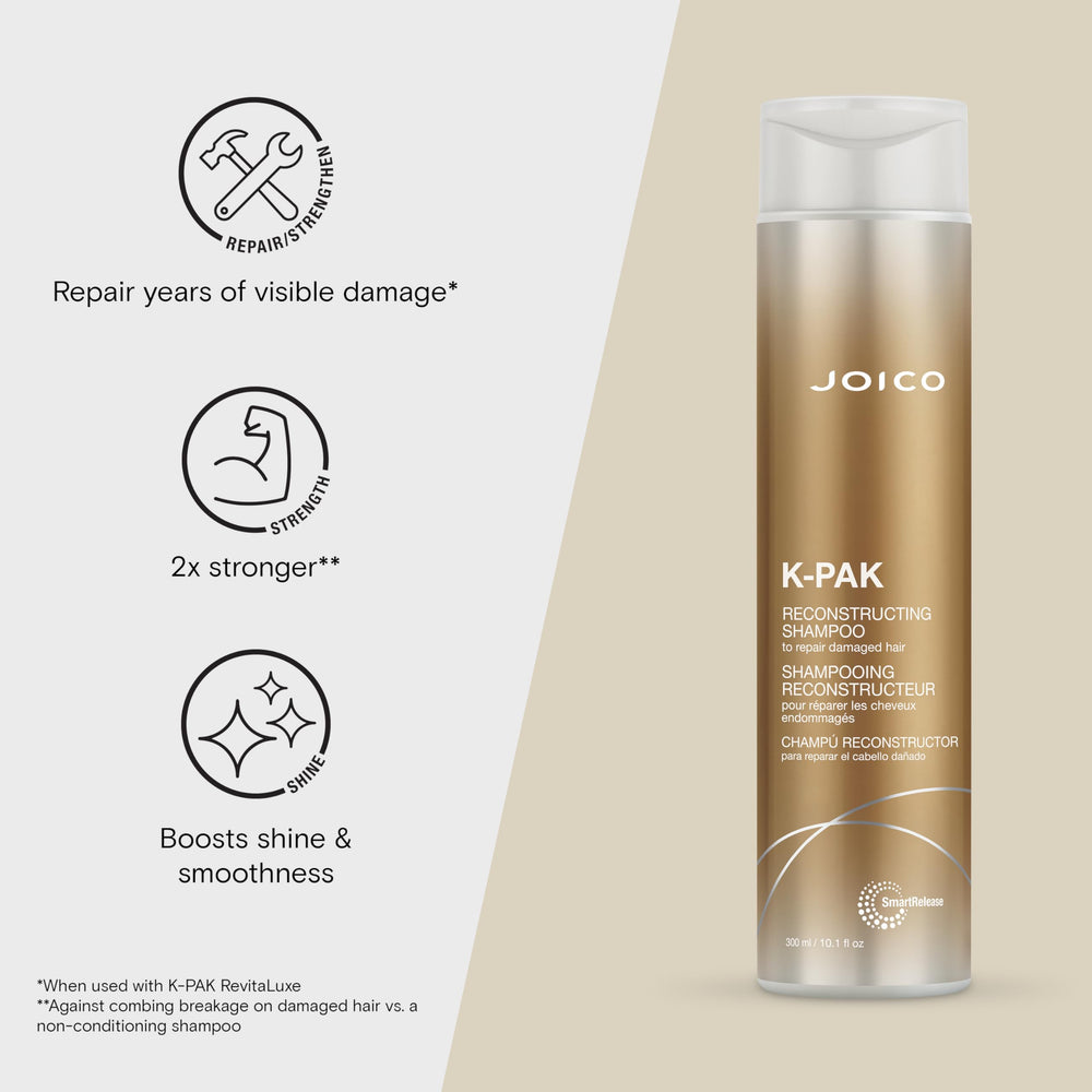Keratin icon close-up indicating protein repair for stronger hair with Joico K-PAK