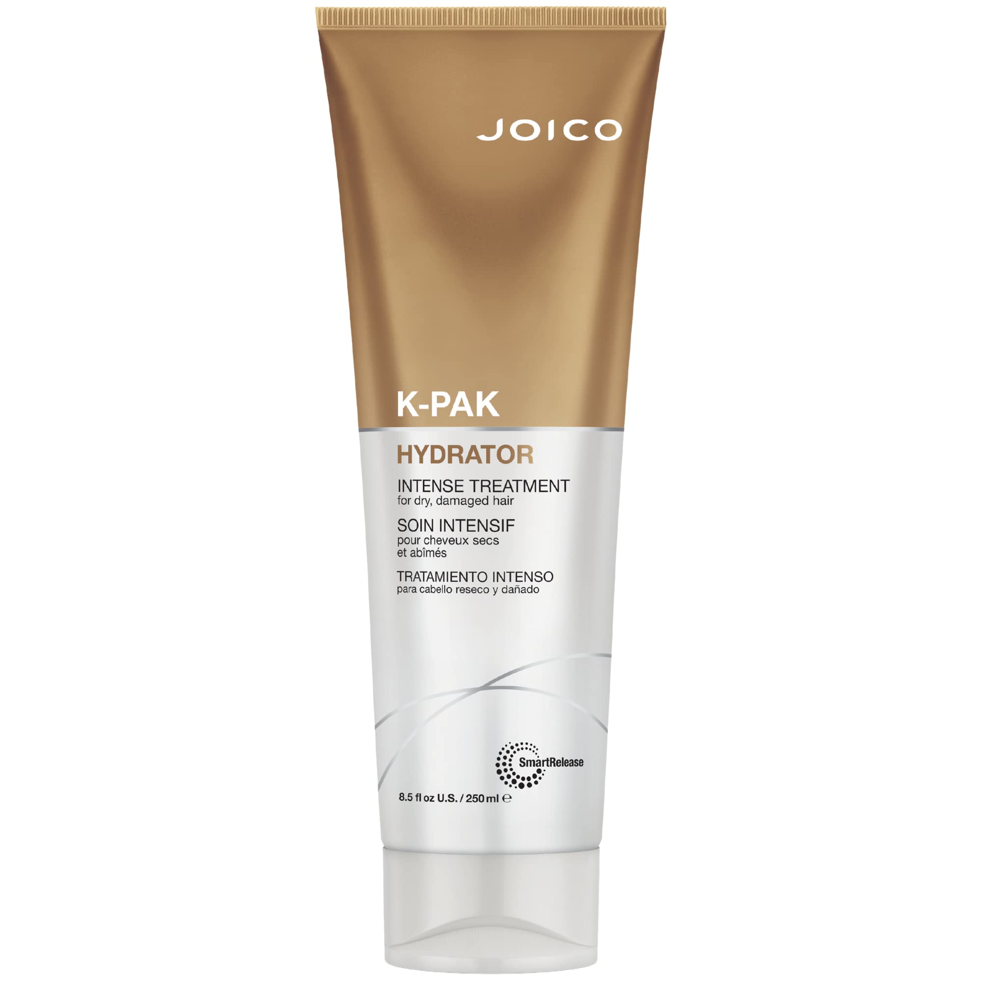 Joico K-Pak Hydrator intense bottle provides instant moisture for dry hair.