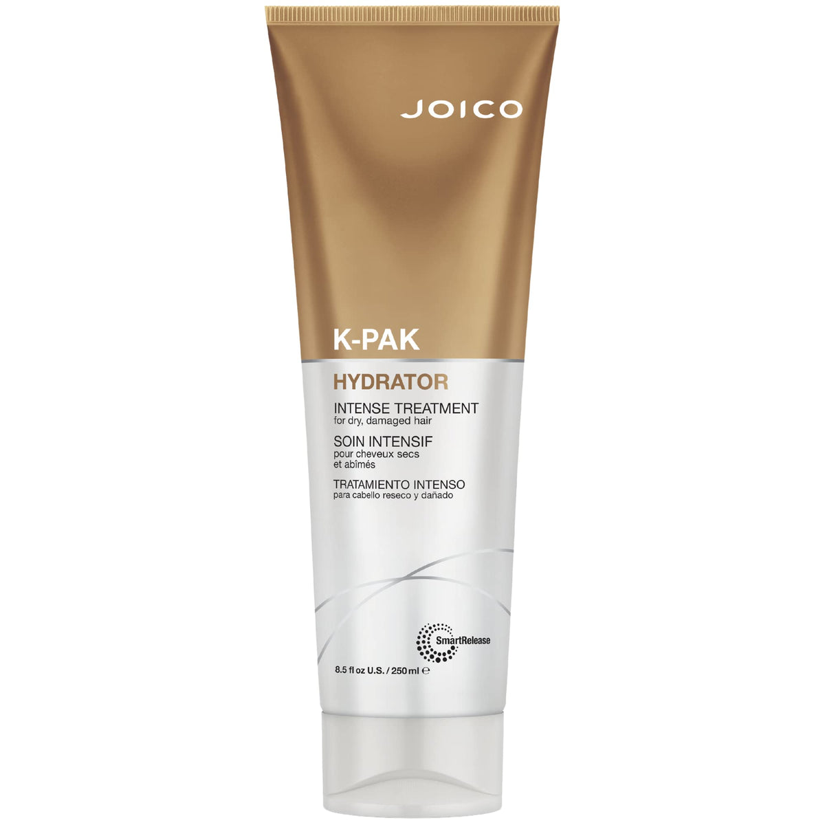Joico K-Pak Hydrator intense bottle provides instant moisture for dry hair.