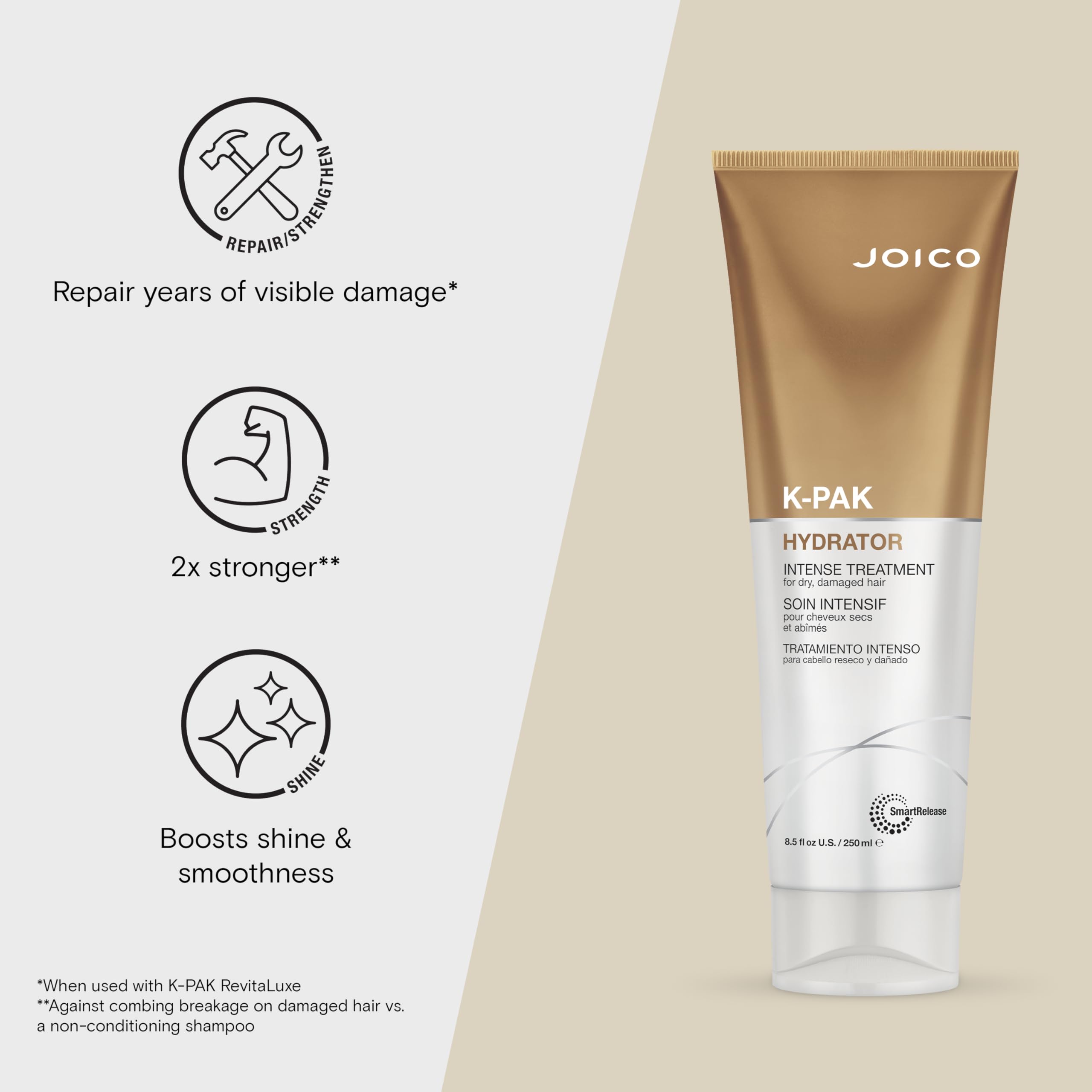 Joico K-Pak Hydrator pump-dispense demonstrates hygienic, controlled dosing.