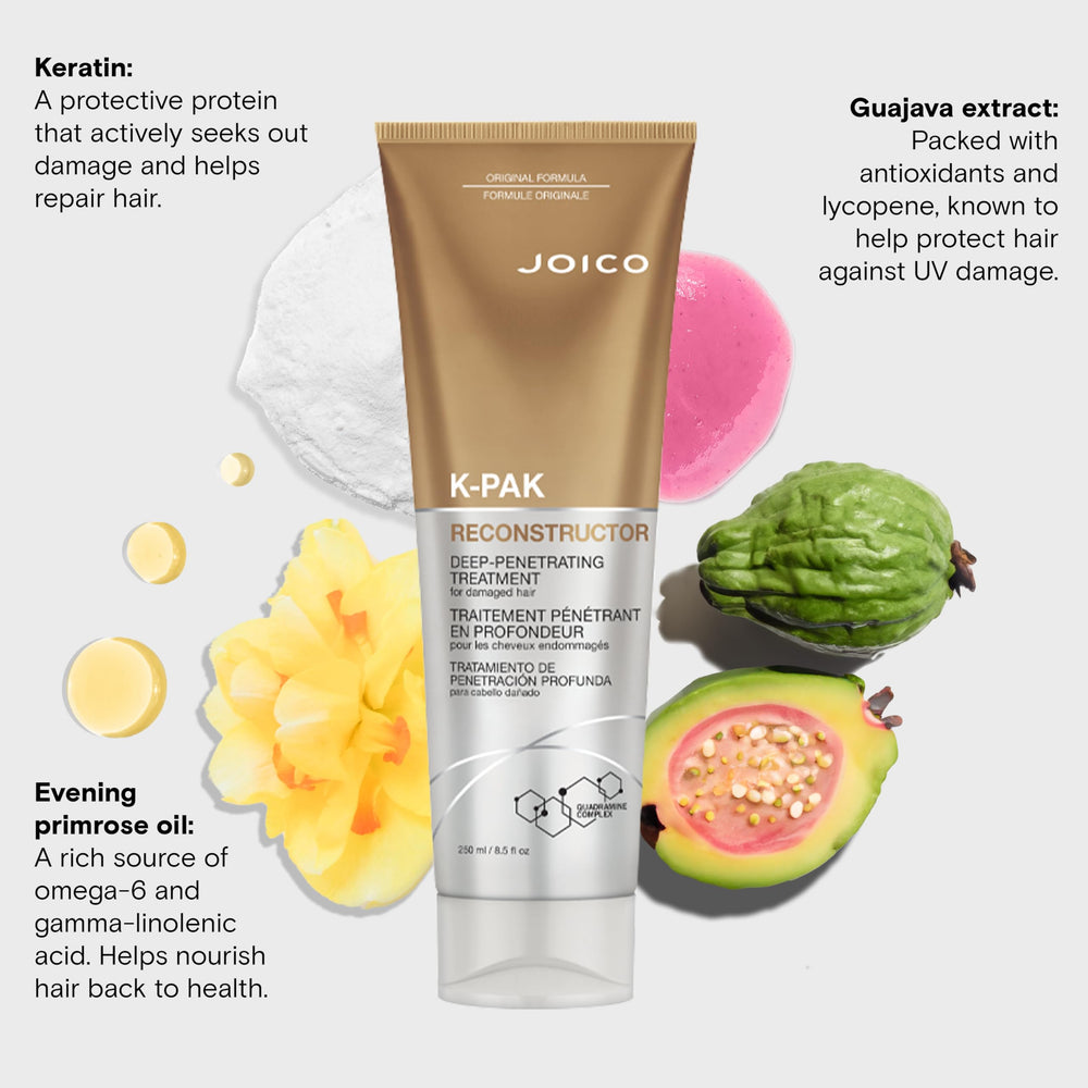 Joico K-PAK Reconstructor keratin ingredients label signals protein restoration support