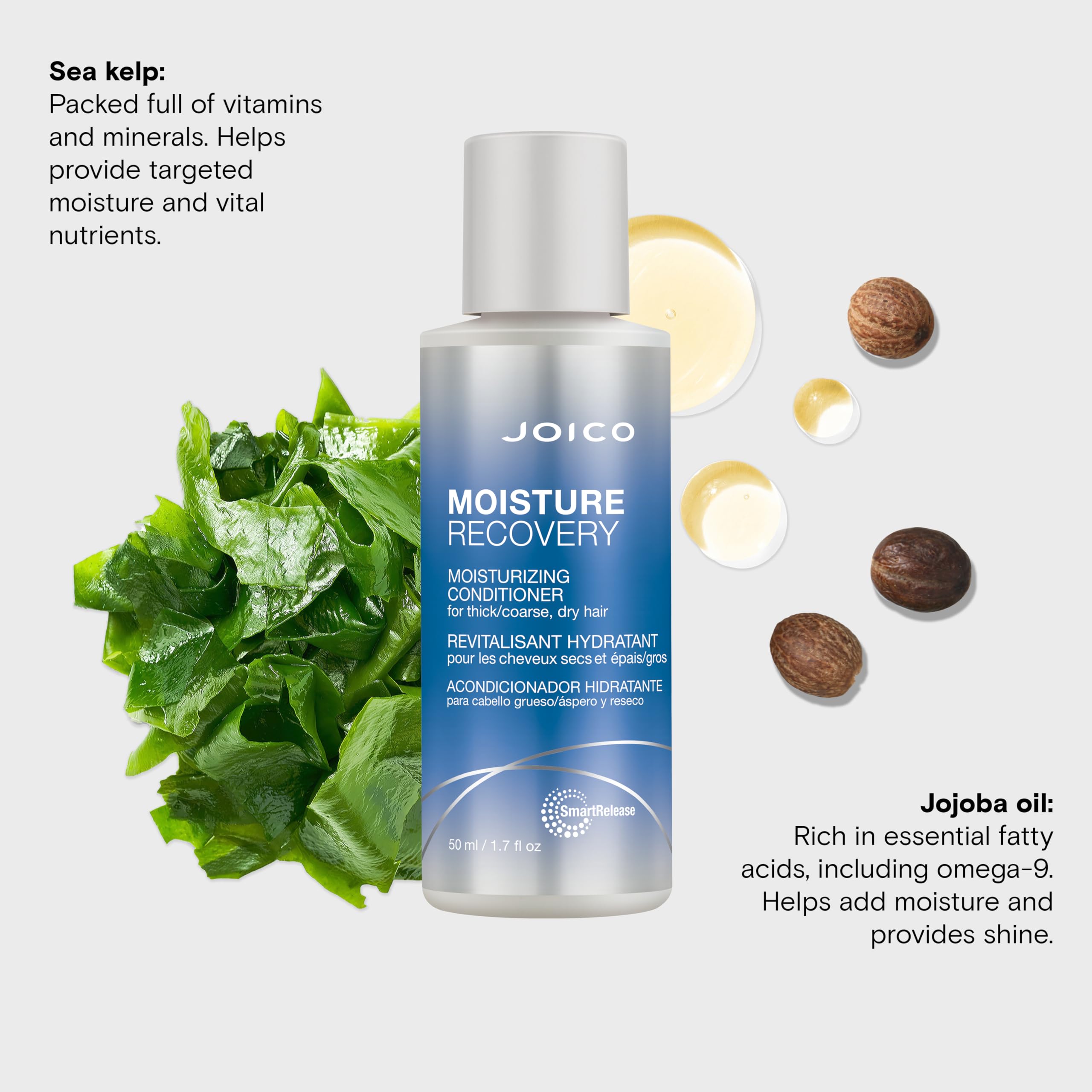 Joico Moisture Recovery: desenreda y suaviza el cabello áspero con eficacia.