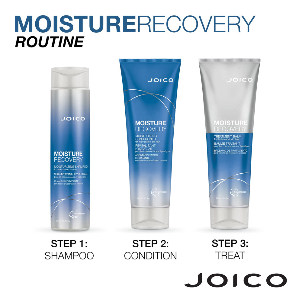 Joico Moisture Recovery Glossy hair finish indicating nourished shine