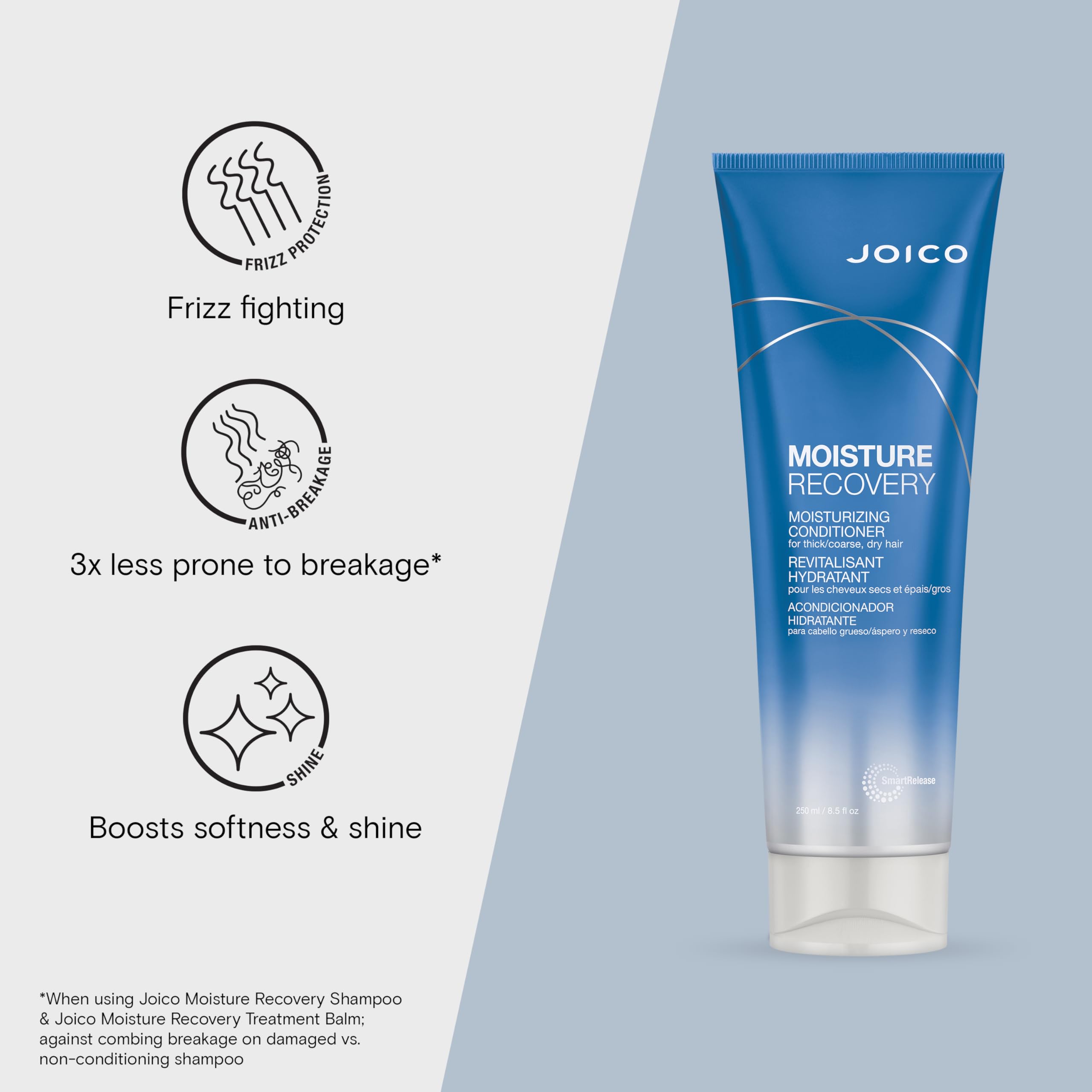Sea kelp ingredients in Joico Moisture Recovery nourish hair for healthier-looking strands.