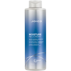 Joico Moisture Recovery Shampoo bottle promises lasting moisture for dry, coarse hair.