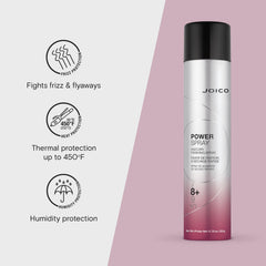 Joico Power Spray nozzle dispensing fine mist for heat protection.