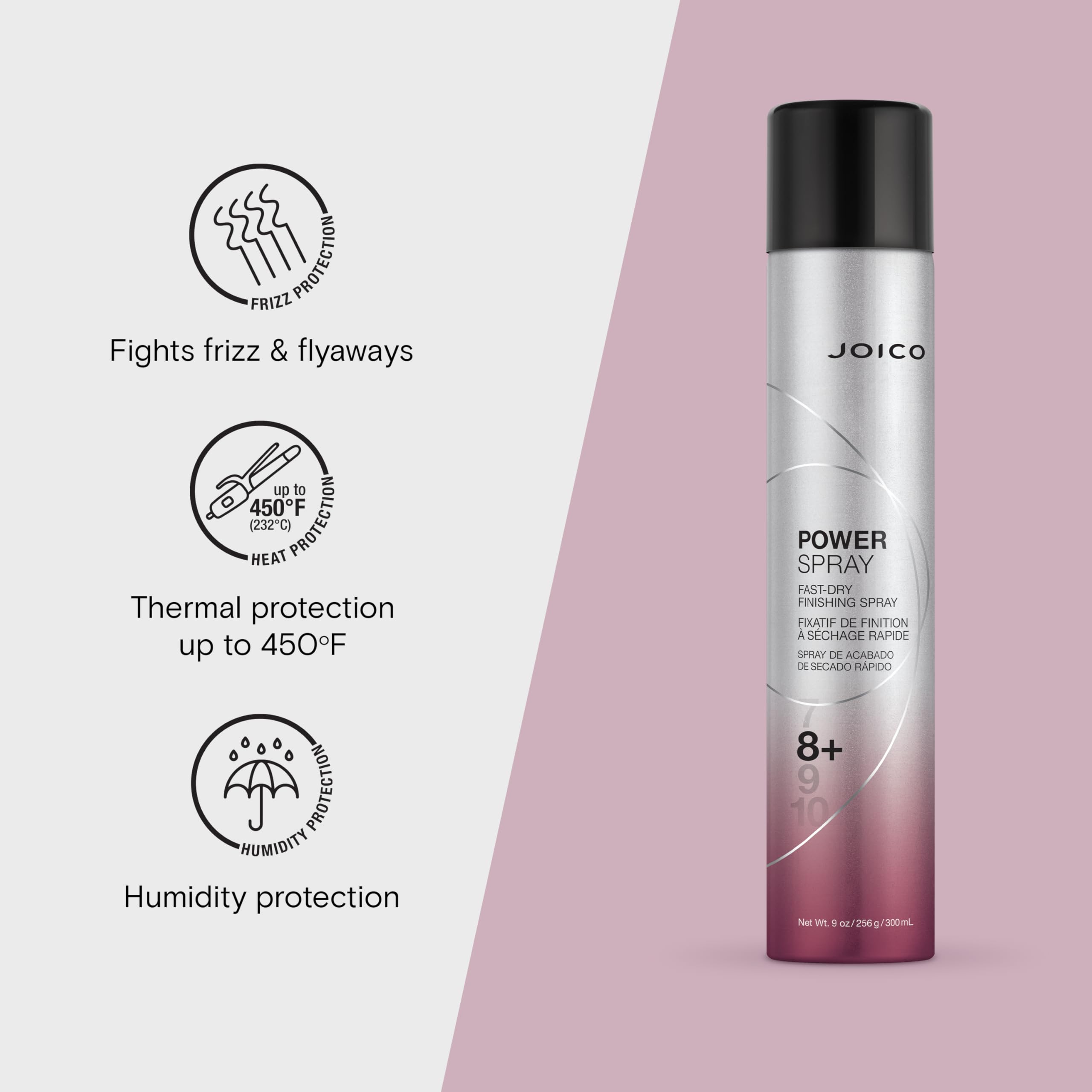 Joico Power Spray heat protection shield against styling heat
