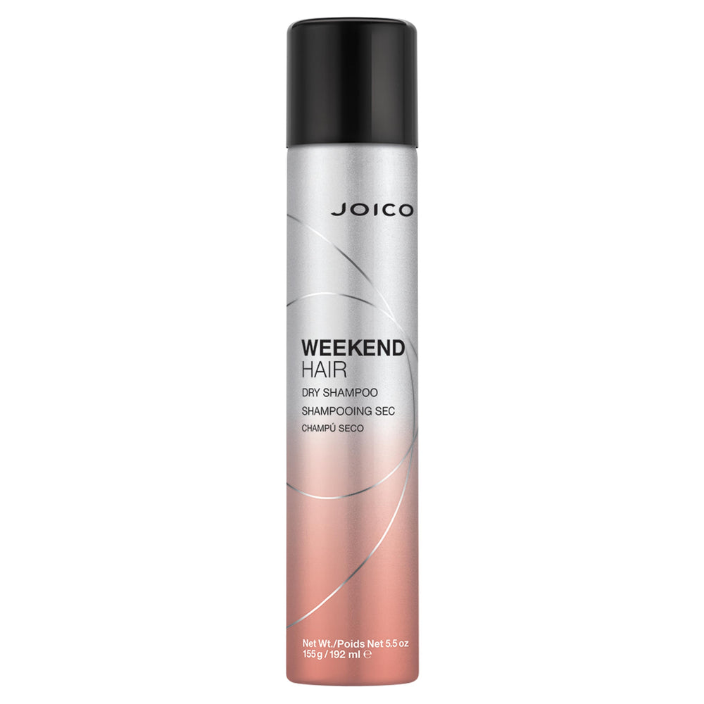 Joico Weekend Hair Dry Shampoo absorbs oil at roots for quick refresh.