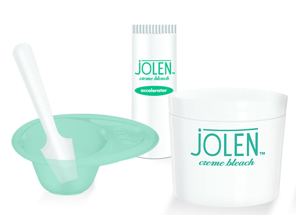 Jolen Cream Bleach 30ml mild packaging highlighting gentle formula.