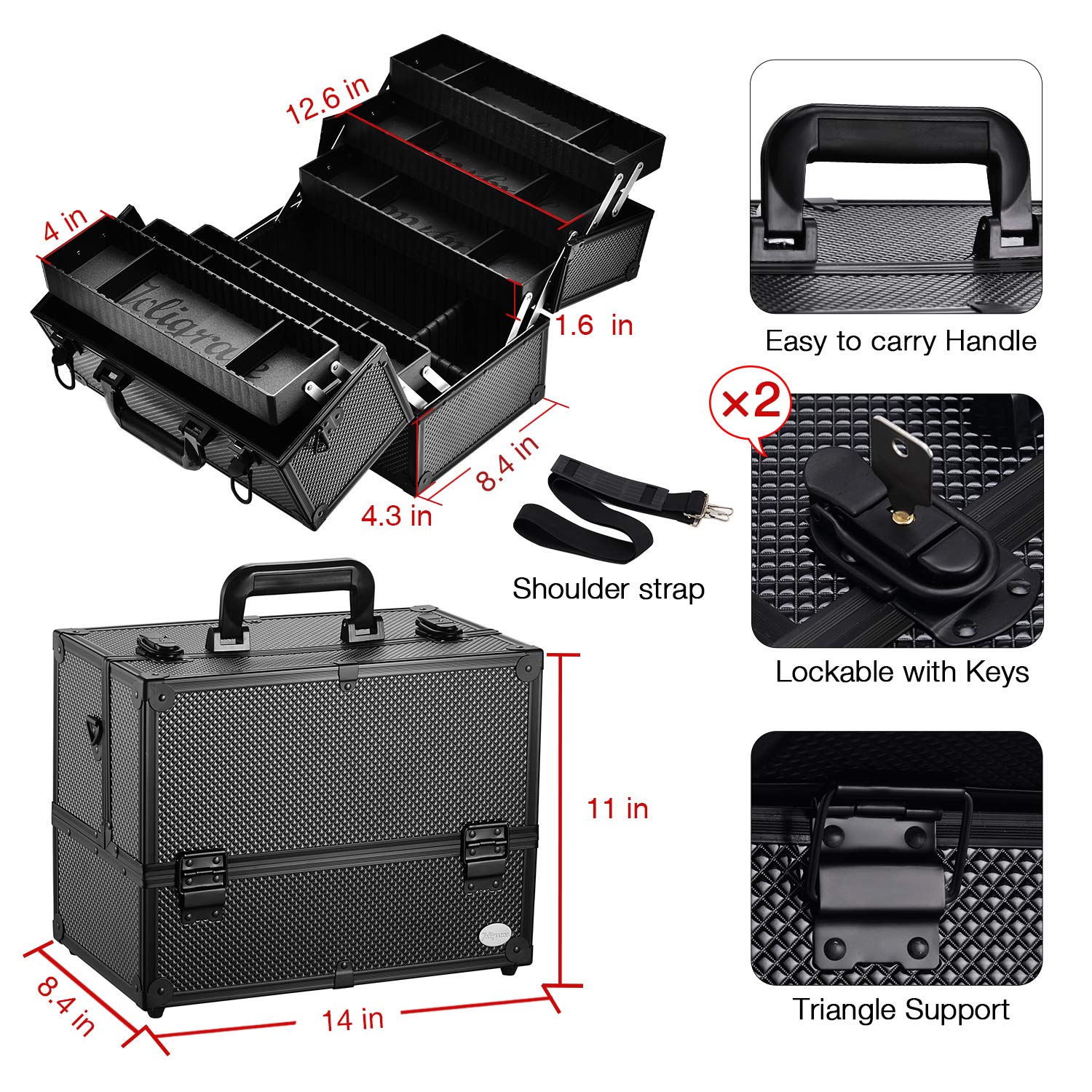 Joligrace 14-inch storage ideal for travel, shoots, and busy days.