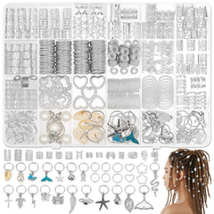 Pulseras para trenzas Jollidecor plateadas, añade estilo duradero a cada peinado.