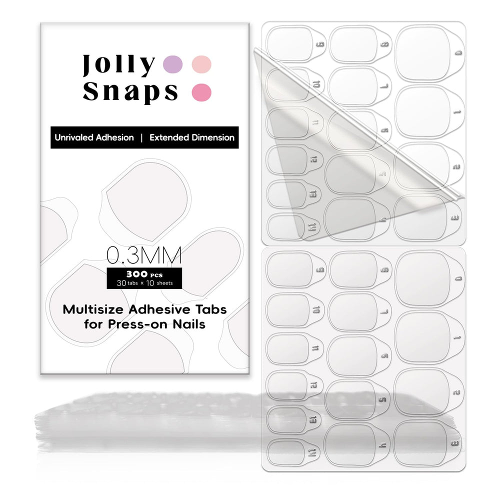Jolly Snaps: pegatinas para uñas, paquete de 300 piezas para fijación duradera.