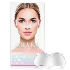 JOLVKA charcoal nose strip applied for deep cleansing on the nose.