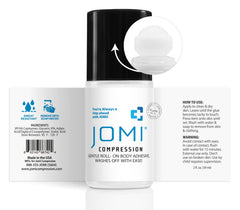 JOMI COMPRESSION Premium Roll-On Body Glue on skin demonstrates discreet, secure hold.