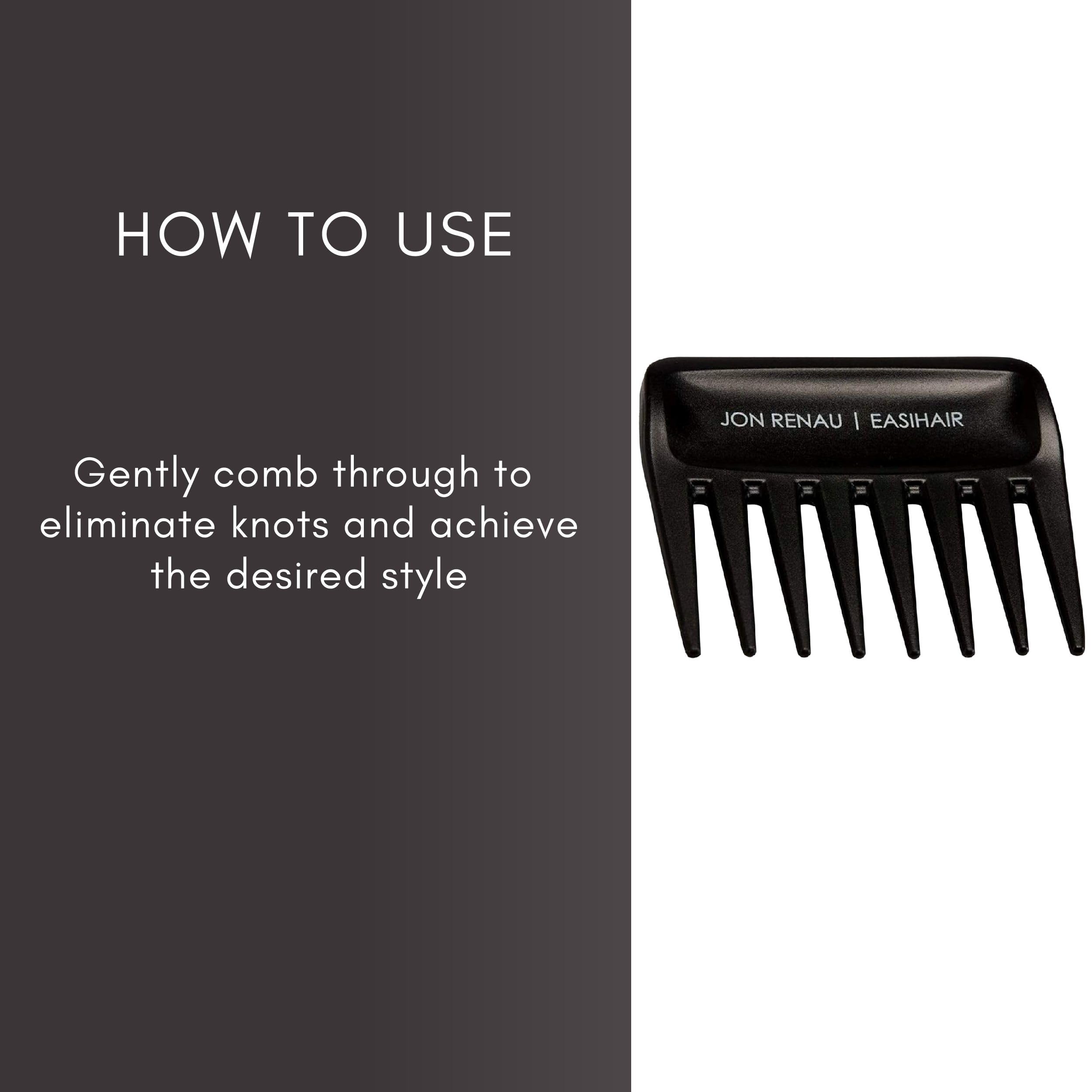 Jon Renau wide tooth combs in two-piece packaging for easy storage
